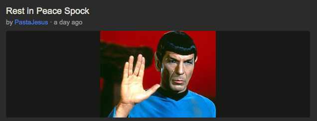 Rest in Peace Spock