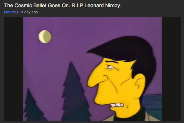The Cosmic Ballet Goes On. R.I.P Leonard Nimoy.