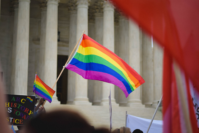 "Obergefell v. Hodges Decision Announced — June 26, 2015" by Matt Popovich [Public domain, CC0 1.0 (https://creativecommons.org/publicdomain/zero/1.0/)], via Flickr